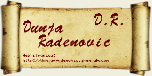 Dunja Radenović vizit kartica